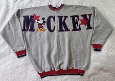 Vtg Walt Disney World Embroidered Spellout Sweatshirt Mickey Inc XL Classic