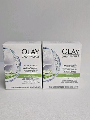 OLAY DAILY FACIALS SENSITIVE CLEAN WTAER ACTIVATED DRY CLOTHS (2Pack)