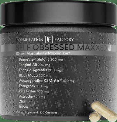 Self Obsessed MAXXED Supplement for Men, 10-In-1 Masculinity Maximizer with Shil