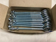 Eye Bolts 3/8x6" with 2 Hex Nuts Each.  Single 50pc Lot.   Made in the U.S.A.
