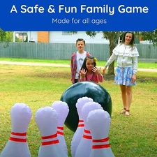 Jumbo Inflatable Bowling Game 7-Piece Set, Indoor/Outdoor Games for Kids.