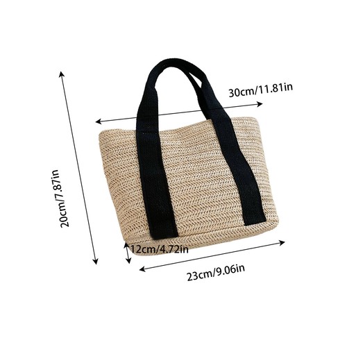 Strandtasche Sackleinen Tragetasche Strohbeutel Duschtasche Strandtasche Reise Tragbar Tasche - Bild 6 von 36