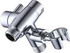 Chrome Metal Shower Arm Diverter with Handshower Mount for Hand Held Showerhead