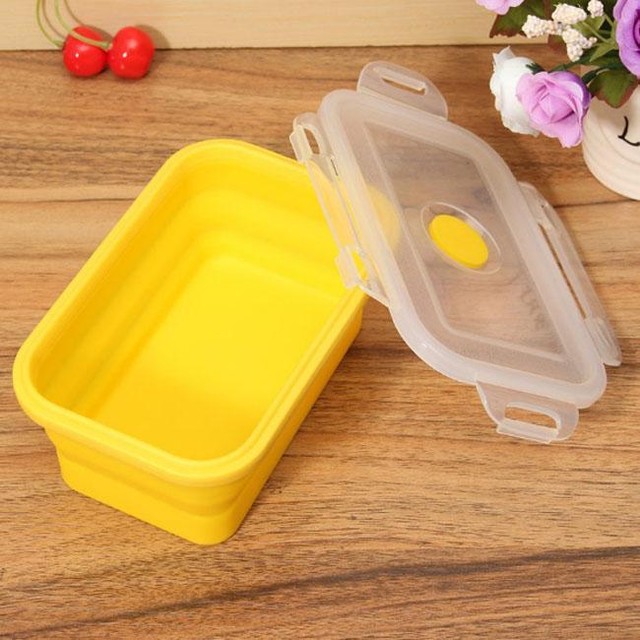 Folding Lunch Box Collapsible Portable Bento Bowl Food Container Lunch