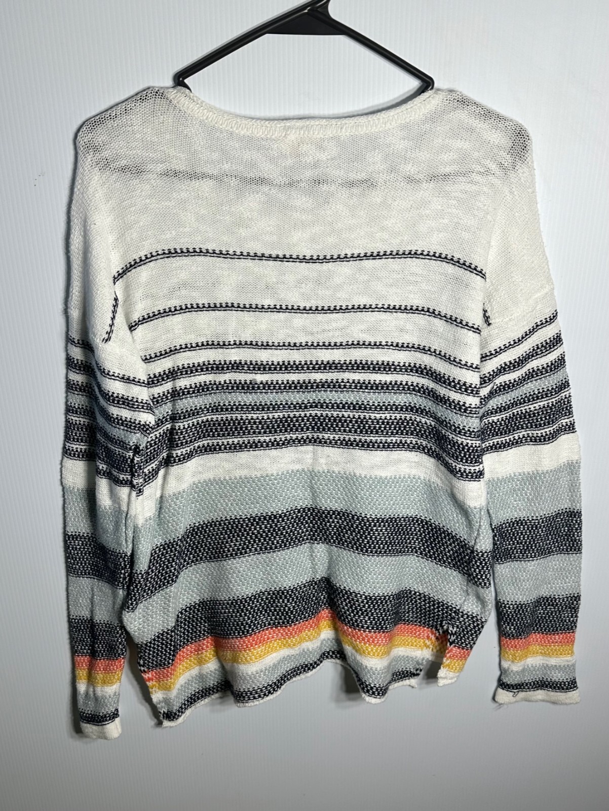 Hem and Thread Pullover Multi Striped Sweater-Sma… - image 2