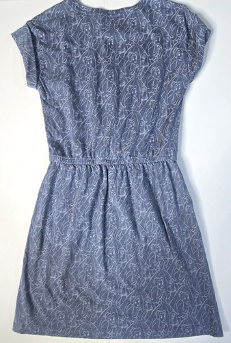 Gap Kids Disney Girls Belle Beauty & Beast Navy Printed A-line Dress XXL S/S Tie - Picture 6 of 8
