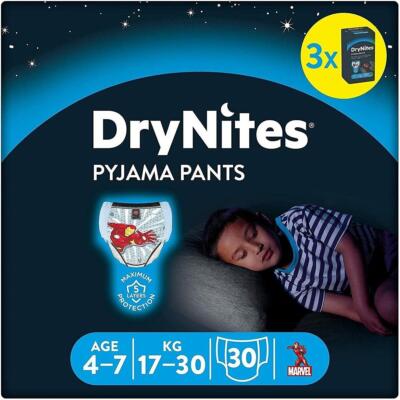 Huggies DryNites Pyjamahose für Jungen, Alter 4-7 30 Hose 