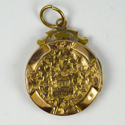 Rolled 9K Yellow Gold Locket Charm Pendant - Picture 12 of 15