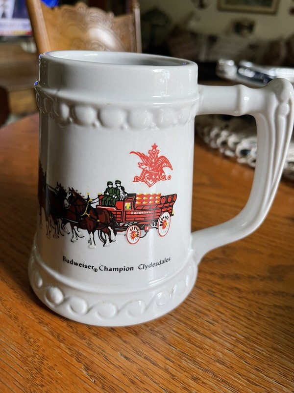 Vtg Budweiser Champion Clydesdales Mug, New Rare,Cerarnarte, Brazil