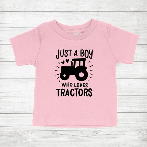 Just A Boy Who Loves Tractors Shirt Youth Birthday Tractor T-shirt Tractor Lover - Picture 12 of 16