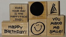 Stampin' Up Smile Two-Step Stampin' set 6 Wood Stamps 2000