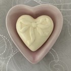 Vintage Ceramic Porcelain Heart Trinket Jewelry Soap Dish Pink Made In Italy C&E — photo 1