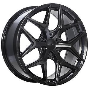 Set of 4 20in Black Alloy Wheel Rims for Chevrolet Traverse, RFO30B4 6x120 6Lug
