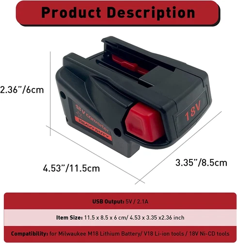 Battery Adapter for Milwaukee 18V Li-ion Battery Convert For Milwaukee 18V NI-CD - Picture 12 of 23