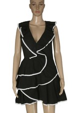 Loveshackfancy Tiered Ruffle Crochet Lace Sleeveless Black Tunic Dress Party M