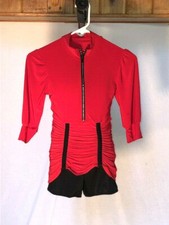 Red  Black W/ Cap Adult Jazz/ Tap/ Hip Hop/ Musical Theatre Dance Costume
