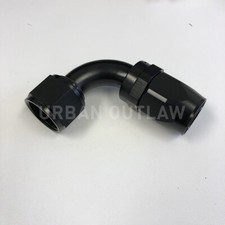 AN12 12AN 90 Degree Fuel Swivel Fitting Hose End Oil Fuel Adapter - BLACK