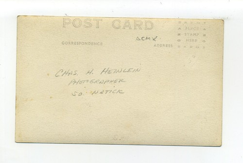 Grupo de trabajadores, foto postal RPPC, tomada por Chas Heinlein, South Natick MA - Imagen 2 de 2
