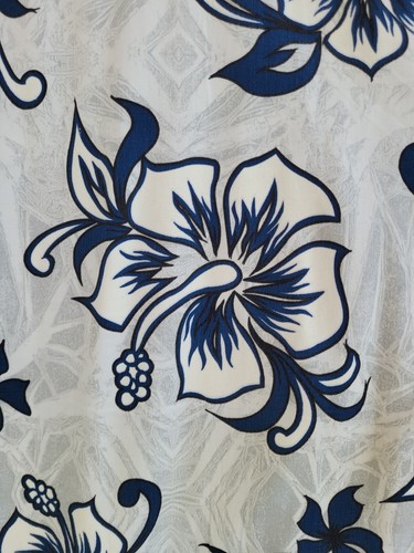 Vintage QUICKSILVER Hawaiian Camp Shirt Men's XL Blue & White Cotton Casual VGC - Picture 8 of 10