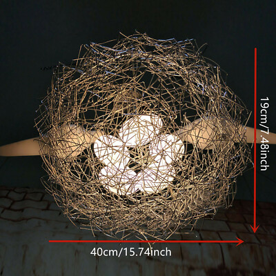 Modern LED Ceiling Light Bird's Nest Art Pendant Lamp Chandelier Bedroom Fixture