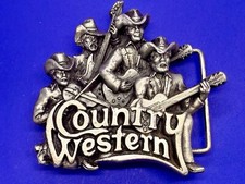 American Country Western Music Musician Vintage 1980 Bergamot Belt Buckle
