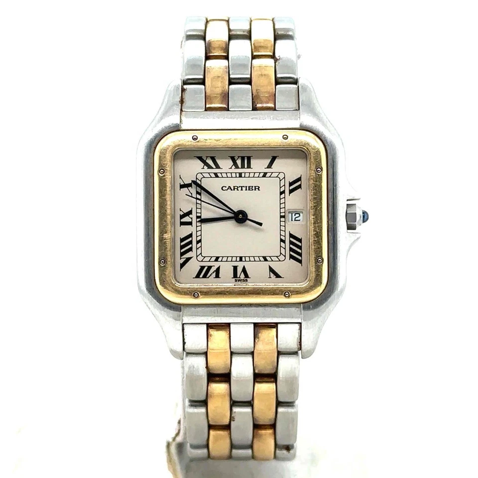Cuarzo Cartier Panthere Jumbo 30 mm oro amarillo 18k/acero inoxidable unisex 187957