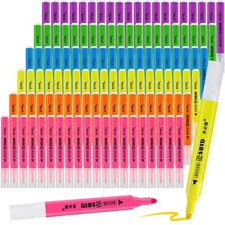 120 Pcs Highlighters Bulk 6 Assorted Colors Chisel Tip Pack Highlighter Set F...