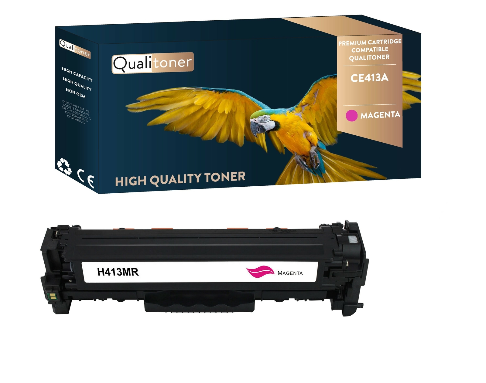 Toner HP CE413A compatible 305A magenta pour LaserJet Pro 400 Color MFP M475dn
