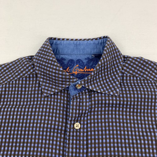Robert Graham Mens Check Long Sleeve Flip Cuff Button Up Shirt Medium - Picture 5 of 11