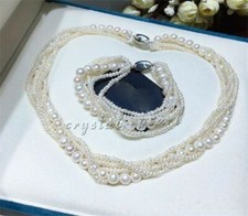 Beautiful Designer Bridal Pearl Necklace bracelets Jewellery set birthday gift