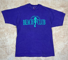 Vintage 90's Single Stitch Madeira Beach Club Puffy Logo Purple T-shirt