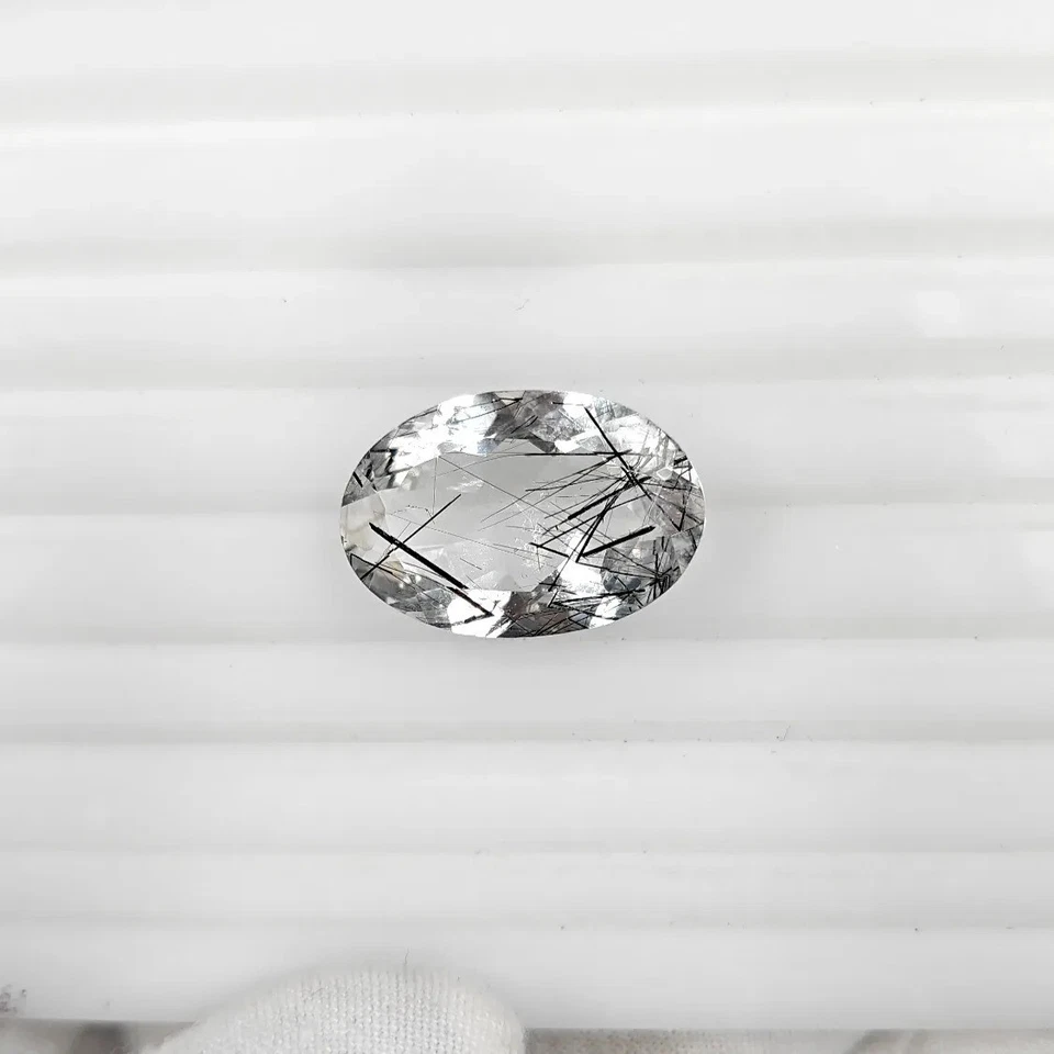 15 CRT AAA 100% Natural Amazing Black Rutile Quartz Oval Cut Loose Gemstone - Image 3 of 4