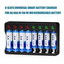 8 Slot Battery Charger For Ni-MH Ni-CD AA AAA Rechargeable Batteries Fast Charge