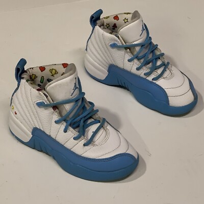 Nike Jordan 12 Retro PS Emoji White University Blue Size 11C Kids