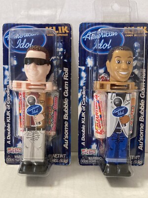 Vintage 2004 KLIK Candies-Bubble Gum AMERICAN IDOL Candy Container Simon & Randy