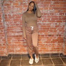 Zenana outfitters Jogger set in Mocha deep Brown