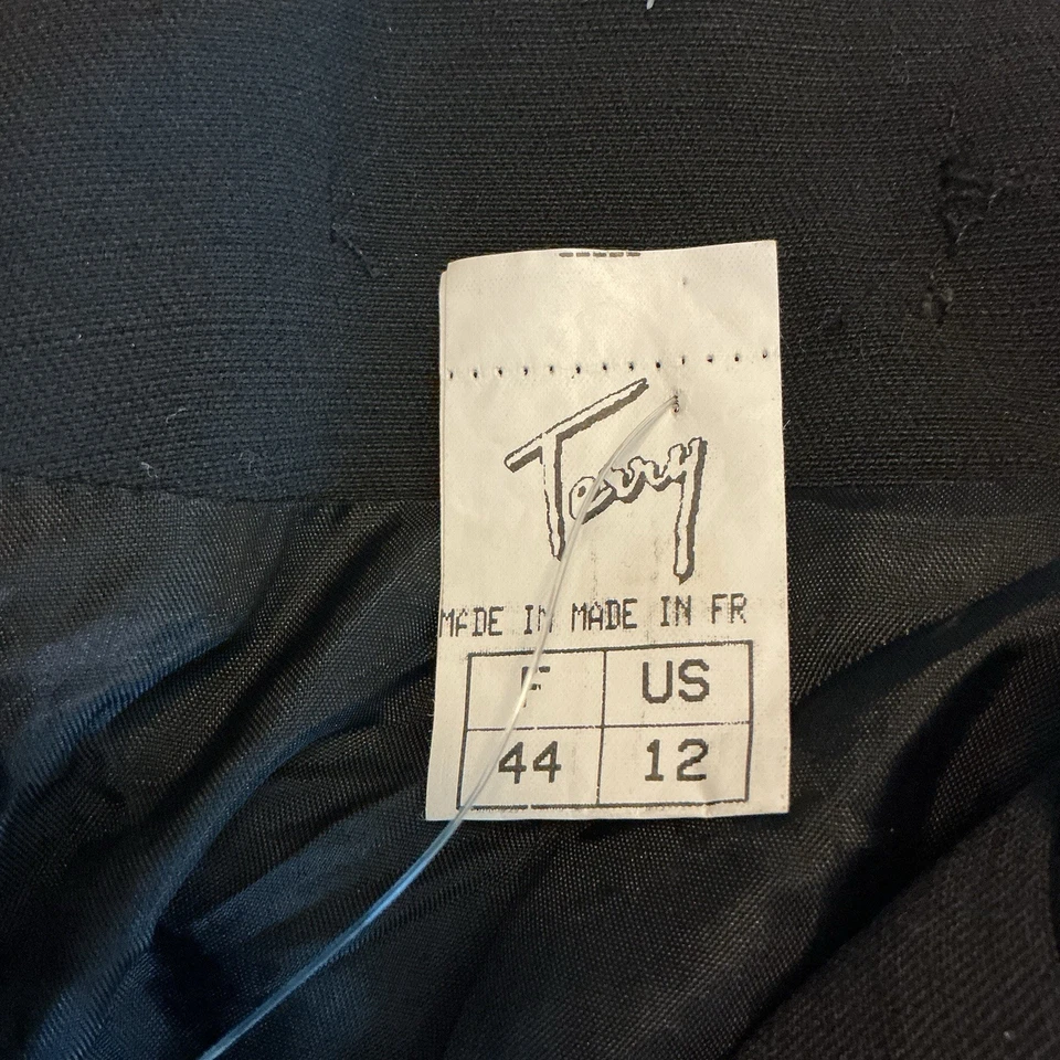 Blazer Grunge Steampunk Vintage Años 90 Terry Paris Negro y Lana Cota Talla 12 Foto 4 de 4