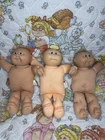 VTG Lot of 3 TLC Cabbage Patch Kids Preemies WITH Head Vinyl Issues Scuffs, Ink