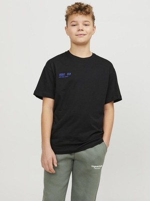 JACK & JONES Junior kurzarm T-shirt JORCollect Loose Fit schwarz Größe 128 - 176