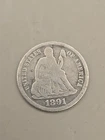 1891-O Seated Liberty Silver Dime 10c