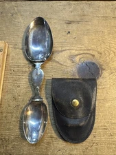 Rare Sterling Silver Tiffany Co 925 Folding Travel Spoon Vtg Camping Silverware
