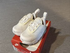 Nike Air Max 270 Baby Toddler Shoe White/Metallic Silver Sz 4C Sneakers DD1646