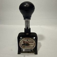 Vintage Bates Numbering Machine Lever Movement 6 Wheels Style E. Stamp. No ink.