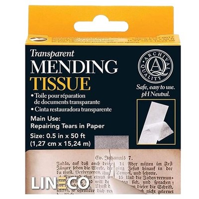 Lineco Dokumentenflickgewebe transparent Dokumentenreparatur 13 mm x 15 m