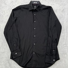Bugatchi Uomo Mens Black Geometric Jacquard Shaped Fit Button Down Shirt S 61027
