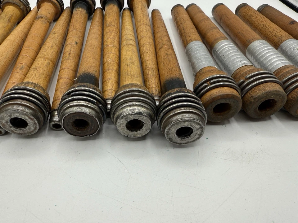 Lot 25 Wood Bobbins Spools Wooden Industrial Style Spindles Quills 5 special See - Image 4 of 4