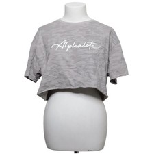 Alphalete, Crop Top, Größe: L, Grau, Baumwolle/Elasthan, Print, Damen #BdC