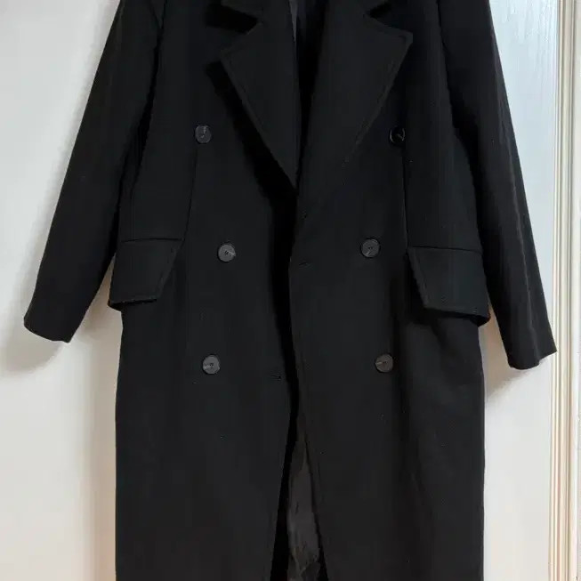Zara Double Wool Coat Black - Size S