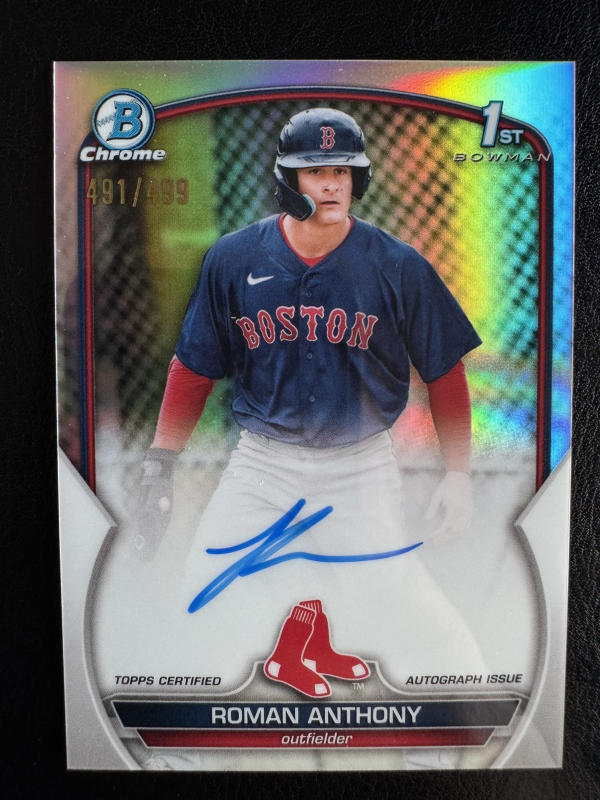 ROMAN ANTHONY 2023 BOWMAN CHROME 1ST REFRACTOR AUTO /499 