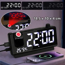 Digital Projektionsuhr Projektionswecker Wecker mit Temperatur Luftfeuchtigkeit
